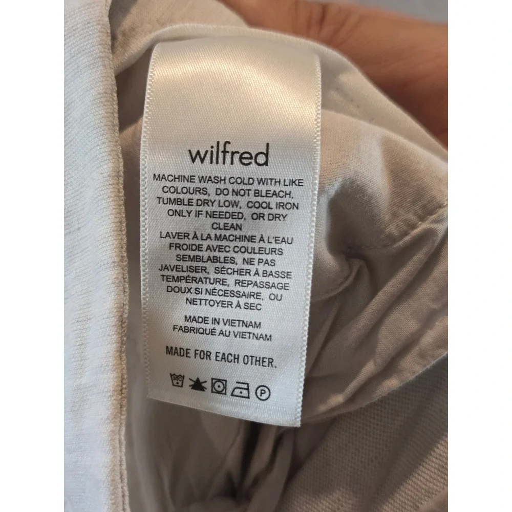 Wilfred Allant Cuffed Cropped Pants Women 0 Beige Linen Blend Resort Lightweight